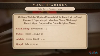 Daily Mass Readings – Saturday, 23 November 2024