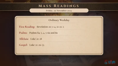 Daily Mass Readings – Friday, 29 November 2024