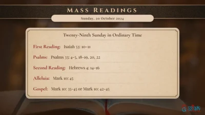 Daily Mass Readings – Sunday, 20 October 2024