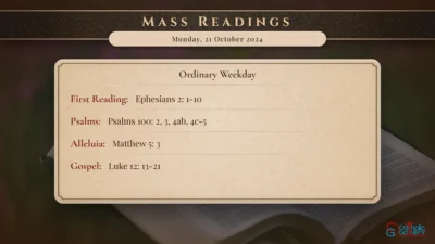 Daily Mass Readings – Monday, 21 October 2024