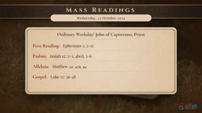 Daily Mass Readings – Wednesday, 23 October 2024