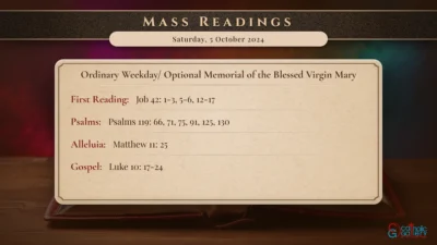 Daily Mass Readings – Saturday, 5 October 2024