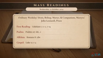 Daily Mass Readings – Wednesday, 9 October 2024