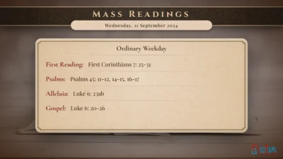 Daily Mass Readings – Wednesday, 11 September 2024