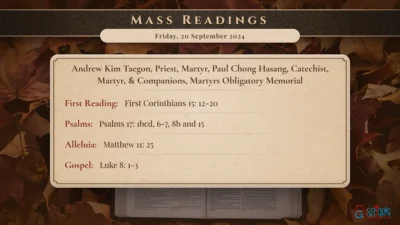 Daily Mass Readings – Friday, 20 September 2024