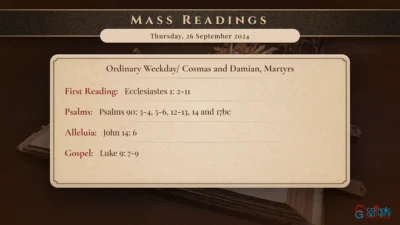Daily Mass Readings – Thursday, 26 September 2024