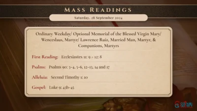 Daily Mass Readings – Saturday, 28 September 2024