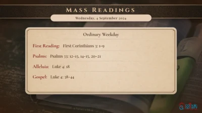 Daily Mass Readings – Wednesday, 4 September 2024