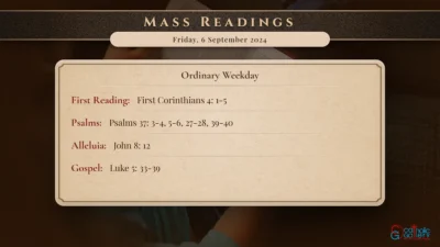 Daily Mass Readings – Friday, 6 September 2024