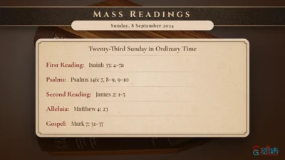 Daily Mass Readings – Sunday, 8 September 2024