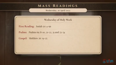 Daily Mass Readings – Wednesday, 16 April 2025