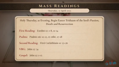 Daily Mass Readings – Thursday, 17 April 2025