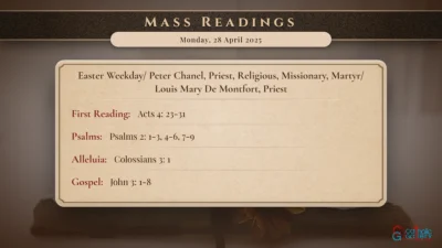 Daily Mass Readings – Monday, 28 April 2025