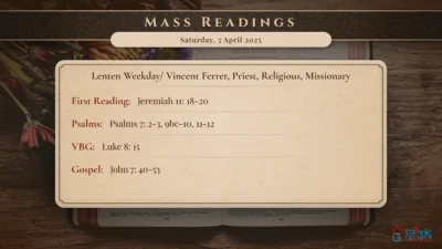 Daily Mass Readings – Saturday, 5 April 2025