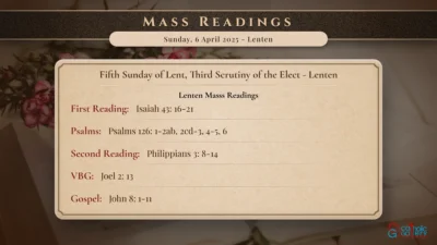 Daily Mass Readings – Sunday, 6 April 2025 – Lenten
