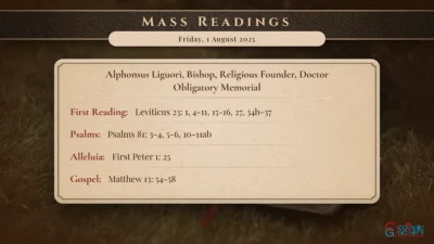 Daily Mass Readings – Friday, 1 August 2025