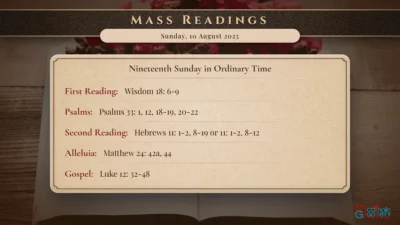Daily Mass Readings – Sunday, 10 August 2025
