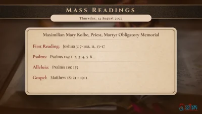 Daily Mass Readings – Thursday, 14 August 2025