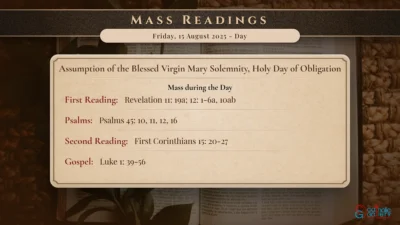 Daily Mass Readings – Friday, 15 August 2025 – Day