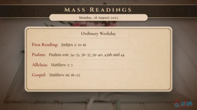 Daily Mass Readings – Monday, 18 August 2025