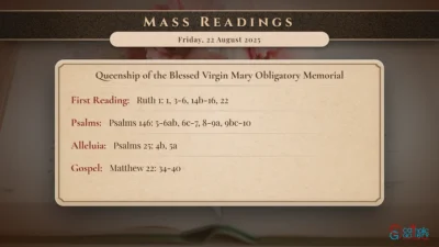 Daily Mass Readings – Friday, 22 August 2025