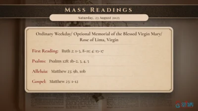 Daily Mass Readings – Saturday, 23 August 2025