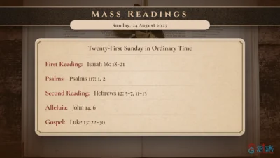 Daily Mass Readings – Sunday, 24 August 2025