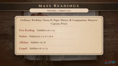 Daily Mass Readings – Thursday, 7 August 2025