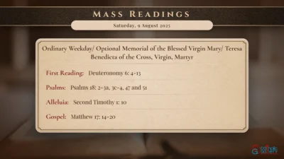 Daily Mass Readings – Saturday, 9 August 2025