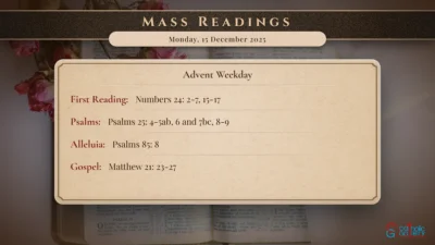 Daily Mass Readings – Monday, 15 December 2025