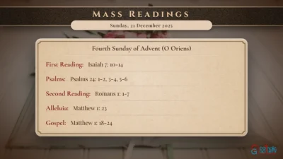 Daily Mass Readings – Sunday, 21 December 2025