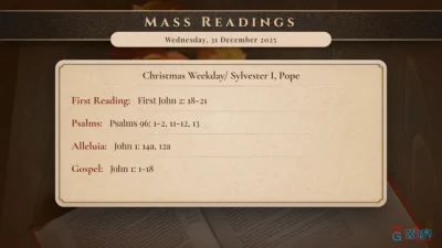 Daily Mass Readings – Wednesday, 31 December 2025