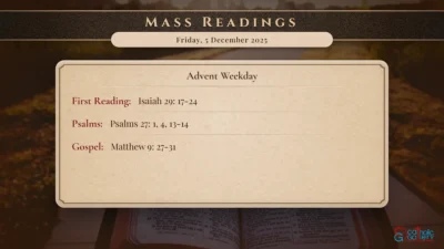 Daily Mass Readings – Friday, 5 December 2025