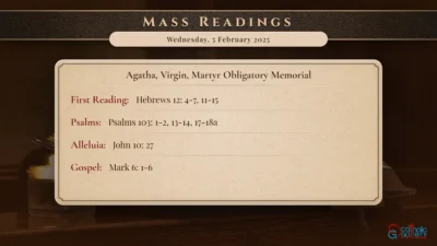 Daily Mass Readings – Wednesday, 5 February 2025