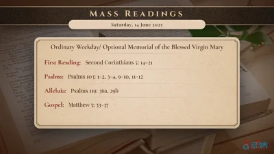 Daily Mass Readings – Saturday, 14 June 2025
