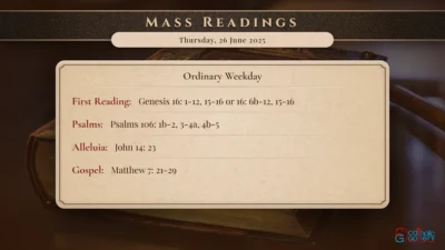Daily Mass Readings – Thursday, 26 June 2025