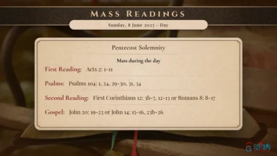 Daily Mass Readings – Sunday, 8 June 2025 – Day