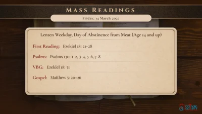 Daily Mass Readings – Friday, 14 March 2025