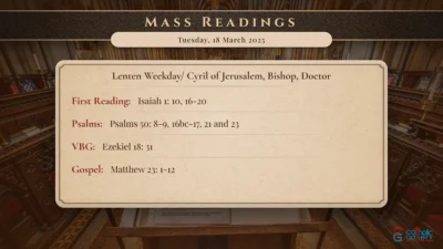 Daily Mass Readings – Tuesday, 18 March 2025