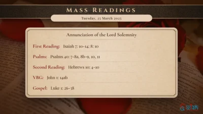 Daily Mass Readings – Tuesday, 25 March 2025