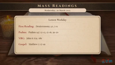 Daily Mass Readings – Wednesday, 26 March 2025