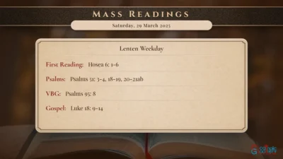 Daily Mass Readings – Saturday, 29 March 2025