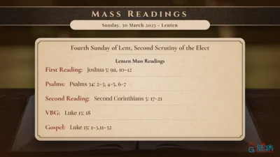 Daily Mass Readings – Sunday, 30 March 2025 – Lenten
