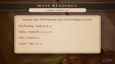 Daily Mass Readings – Saturday, 8 March 2025
