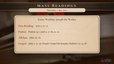 Daily Mass Readings – Thursday, 1 May 2025