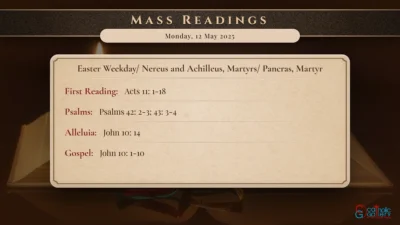 Daily Mass Readings – Monday, 12 May 2025