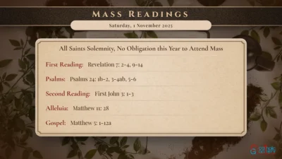 Daily Mass Readings – Saturday, 1 November 2025