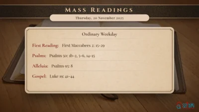 Daily Mass Readings – Thursday, 20 November 2025