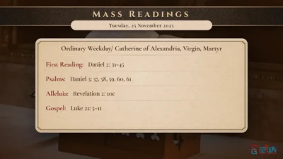 Daily Mass Readings – Tuesday, 25 November 2025