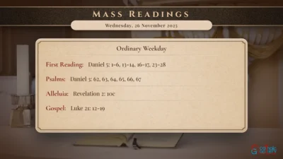 Daily Mass Readings – Wednesday, 26 November 2025